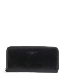 Sally Lack Distressed Geldbörse Leder schwarz