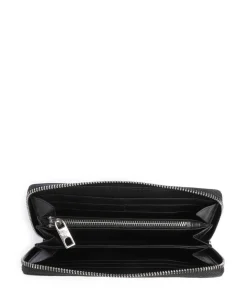 Sally Lack Distressed Geldbörse Leder schwarz