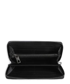 Sally Lack Distressed RFID Geldbörse Schafsleder schwarz