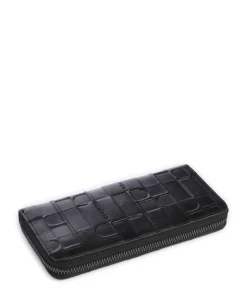 Sally Monogram Sheep Natural Geldbörse geprägtes Rindsleder schwarz