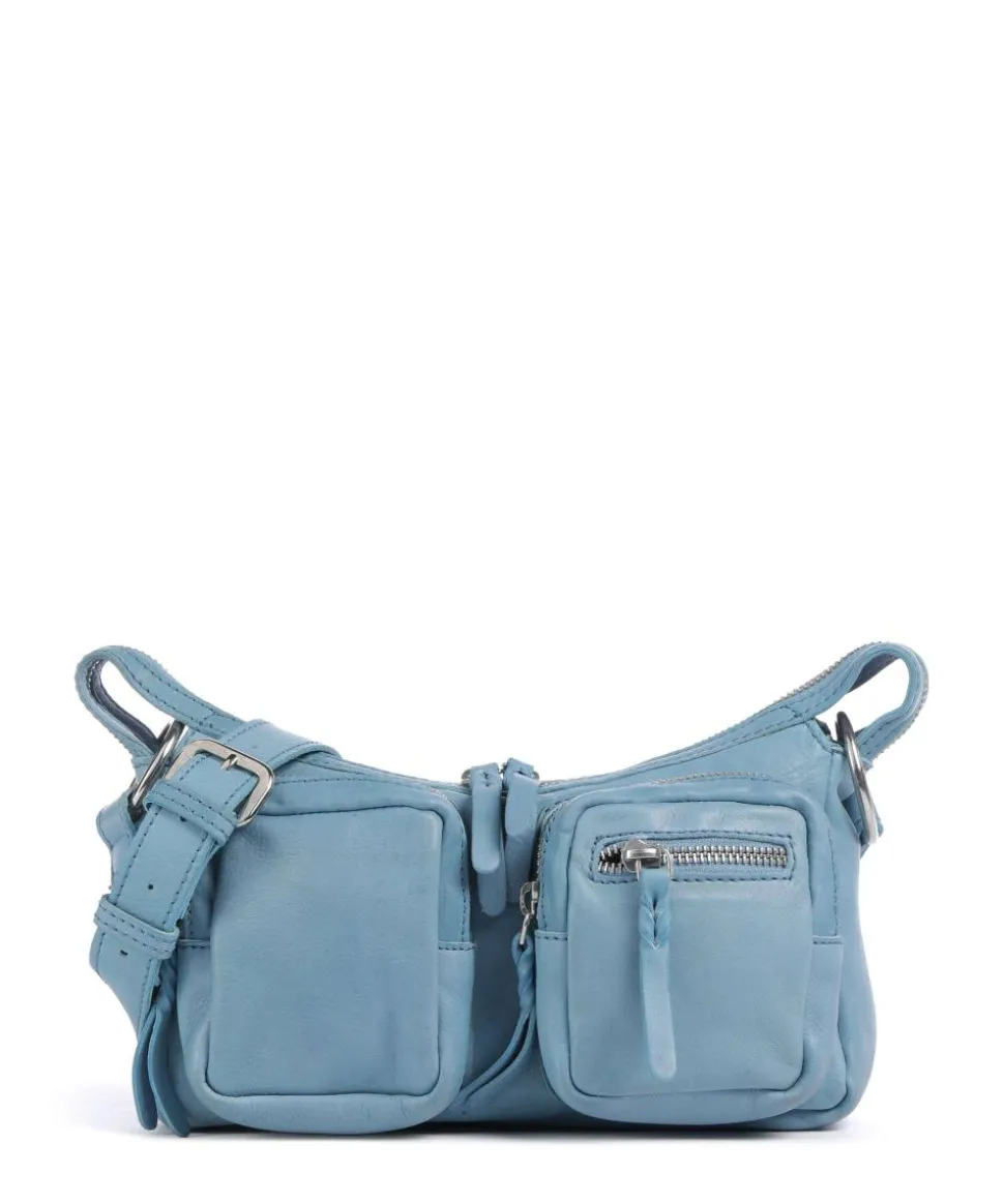 Salvatorianerplatz 4 Schultertasche genarbtes Rindsleder blau