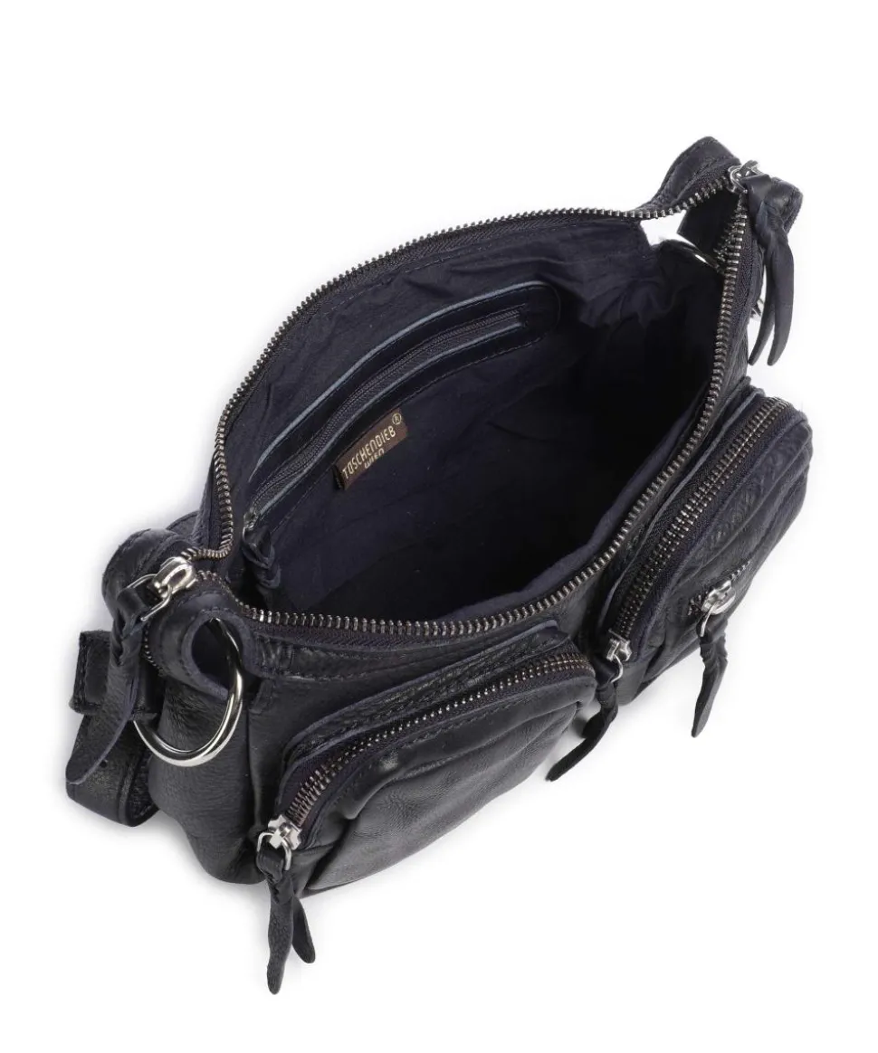 Salvatorianerplatz 4 Schultertasche genarbtes Rindsleder navy