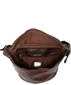 Santarcangelo Umhängetasche fein genarbtes Rindsleder braun
