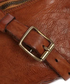 Santarcangelo Umhängetasche fein genarbtes Rindsleder cognac