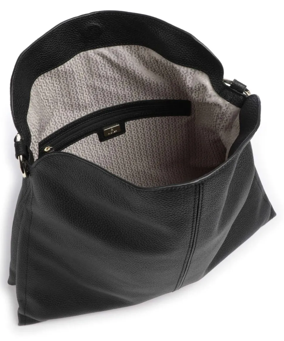 Savannah L Beuteltasche genarbtes Rindsleder schwarz