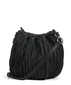 Say Hello Umhängetasche genarbtes Leder schwarz