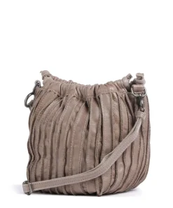 Say Hello Umhängetasche genarbtes Leder taupe