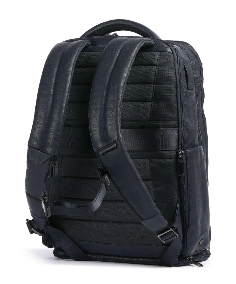 S134BM Rucksack 15″ genarbtes Rindsleder dunkelblau