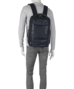 S134BM Rucksack 15″ genarbtes Rindsleder dunkelblau