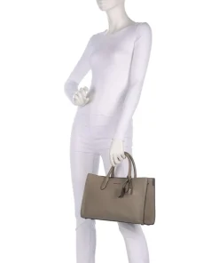 Scarlett Medium Handtasche genarbtes Rindsleder taupe