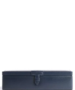 Schmuckkasten genarbtes Leder navy
