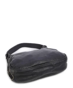 Schubertgasse 3 Schultertasche genarbtes Leder navy