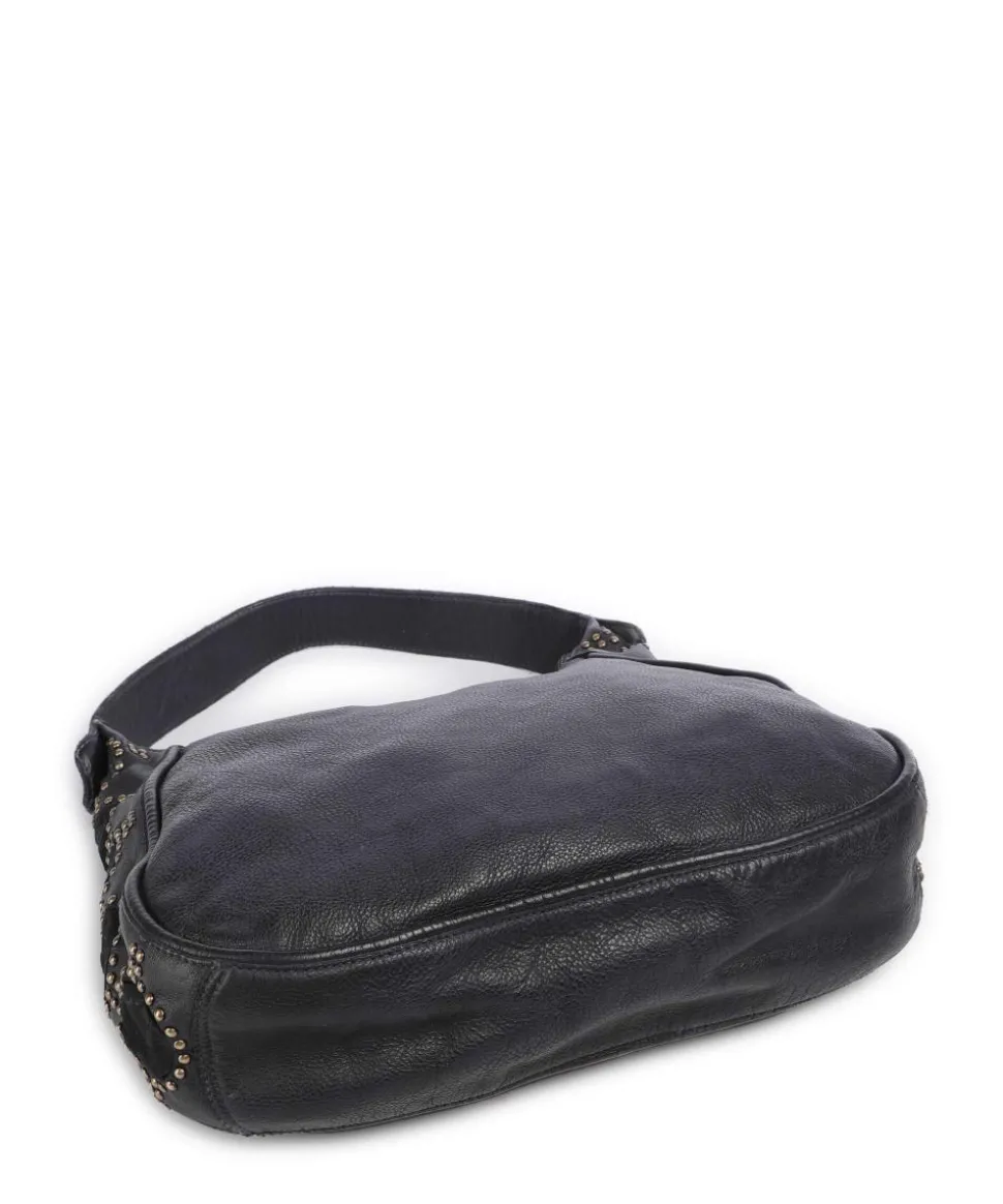 Schubertgasse 3 Schultertasche genarbtes Leder navy