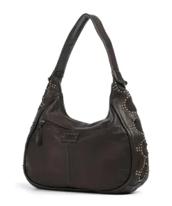 Schubertgasse 3 Schultertasche genarbtes Leder dunkelgrün