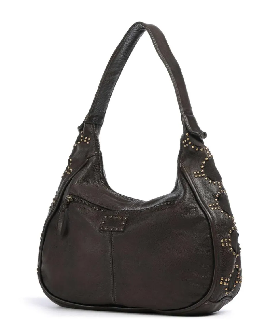 Schubertgasse 3 Schultertasche genarbtes Leder dunkelgrün