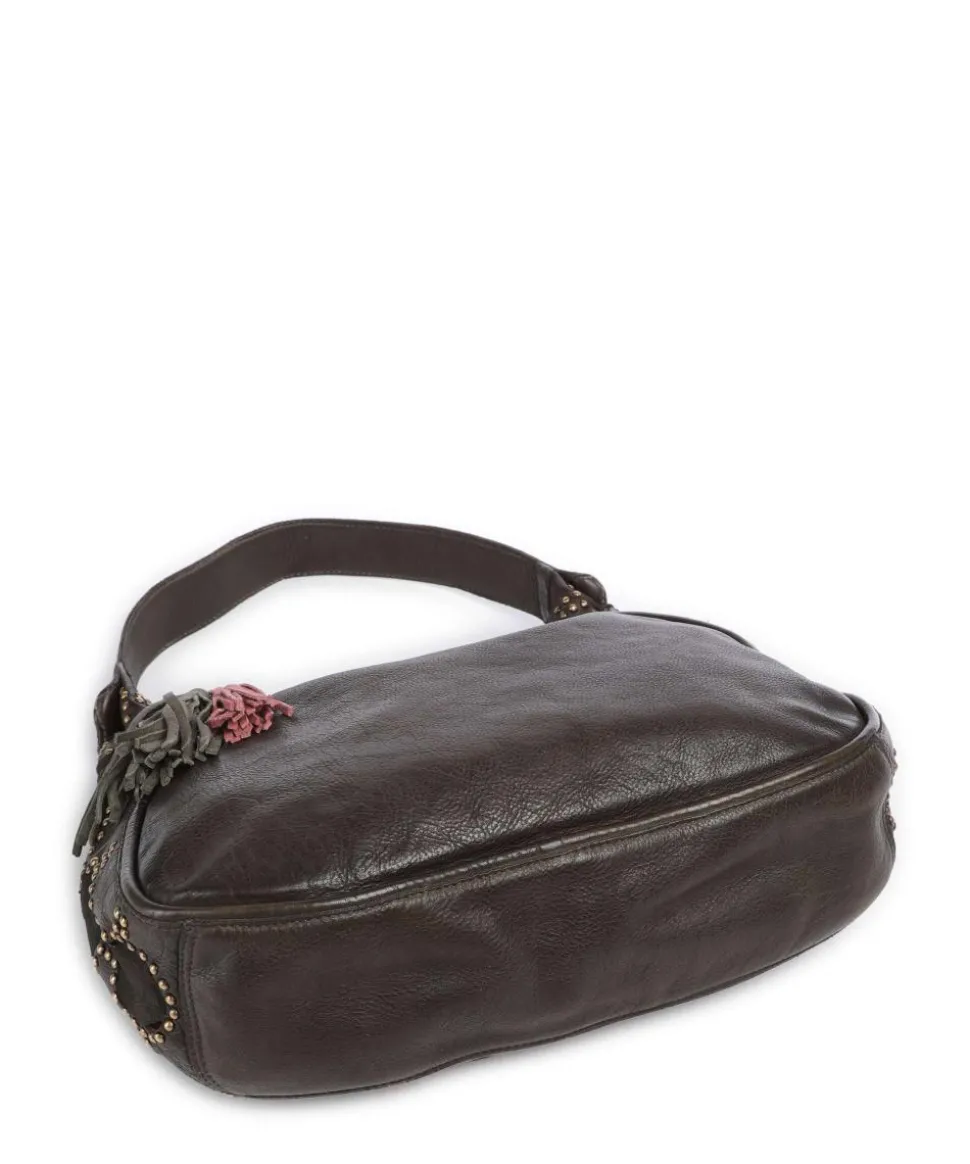 Schubertgasse 3 Schultertasche genarbtes Leder dunkelgrün