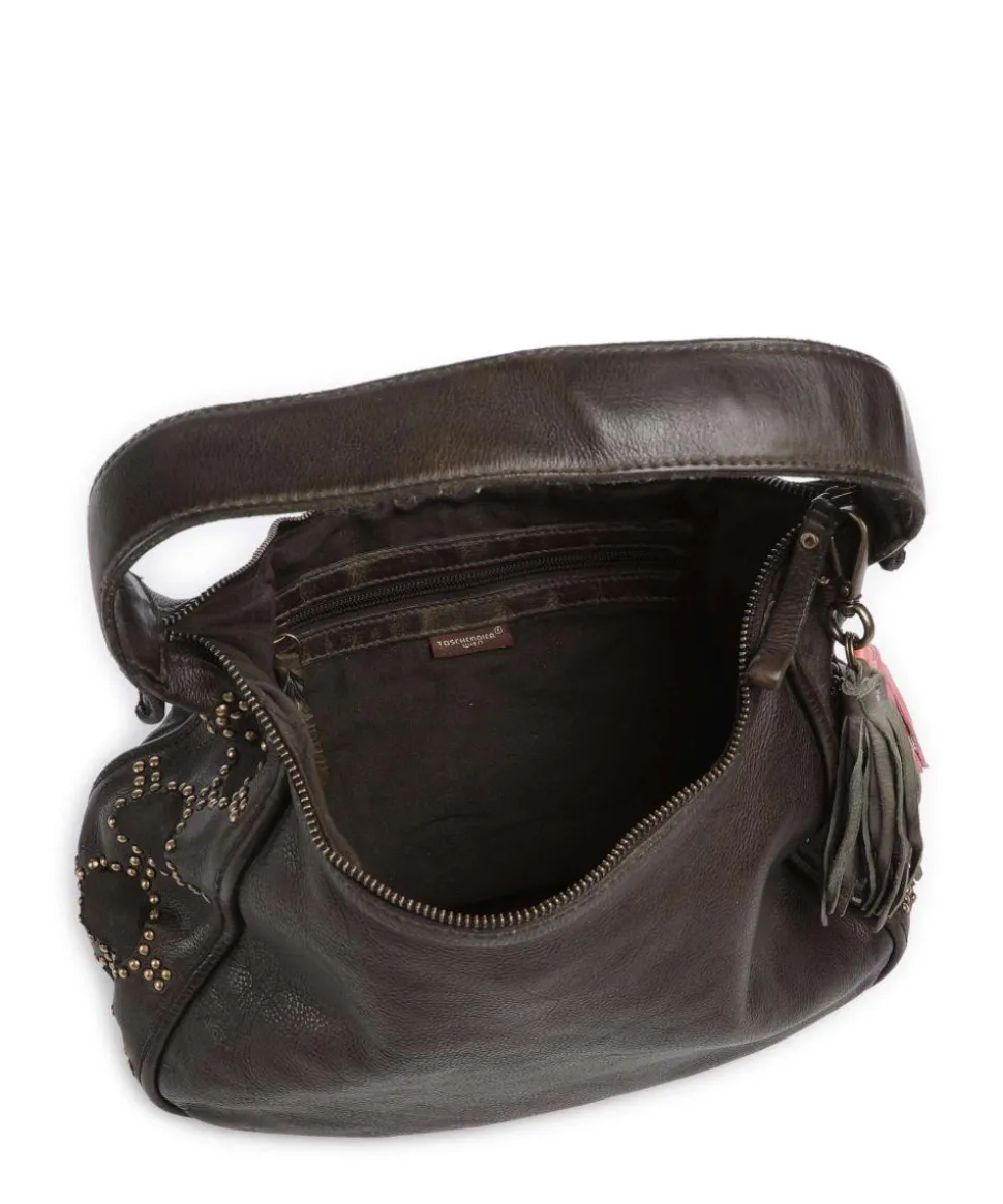 Schubertgasse 3 Schultertasche genarbtes Leder dunkelgrün