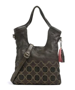 Schubertgasse 5 Shopper genarbtes Leder dunkelgrün