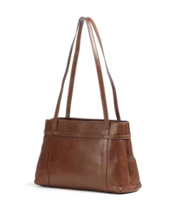 Schultertasche fein genarbtes Rindsleder braun