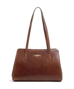 Schultertasche fein genarbtes Rindsleder braun