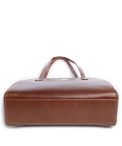 Schultertasche fein genarbtes Rindsleder braun