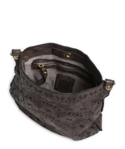 Schultertasche fein genarbtes Rindsleder dunkelgrau