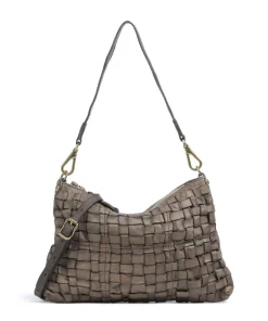 Schultertasche fein genarbtes Rindsleder stein