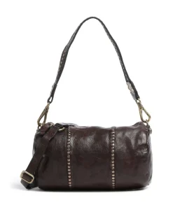 Schultertasche fein genarbtes Rindsleder dunkelbraun