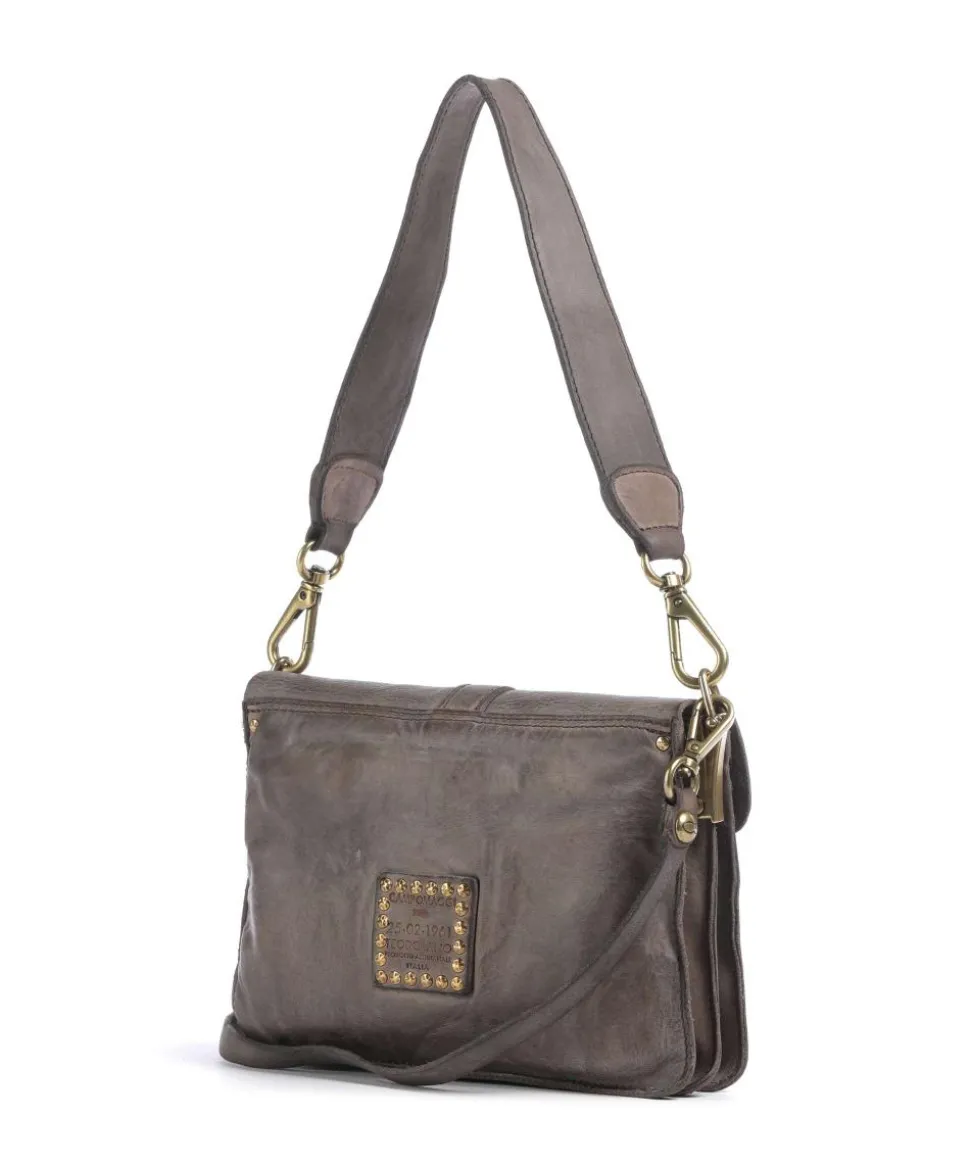 Schultertasche fein genarbtes Rindsleder stein