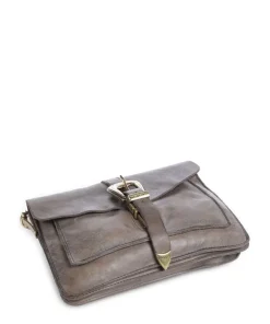 Schultertasche fein genarbtes Rindsleder stein