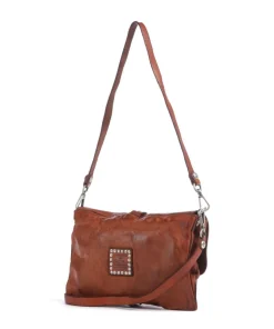 Schultertasche fein genarbtes Rindsleder cognac