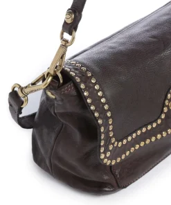 Schultertasche fein genarbtes Rindsleder dunkelbraun