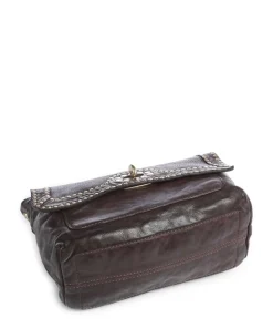 Schultertasche fein genarbtes Rindsleder dunkelbraun