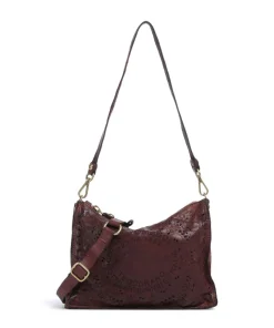 Schultertasche fein genarbtes Rindsleder bordeaux