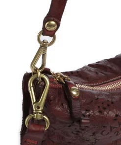 Schultertasche fein genarbtes Rindsleder bordeaux