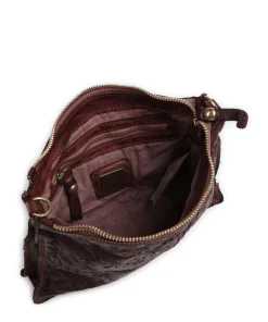 Schultertasche fein genarbtes Rindsleder bordeaux