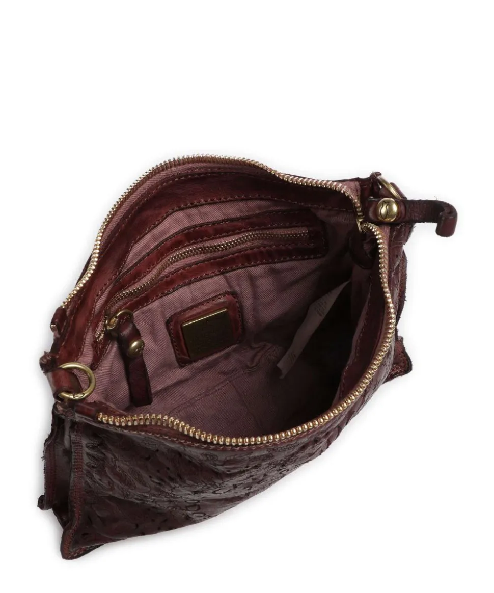 Schultertasche fein genarbtes Rindsleder bordeaux