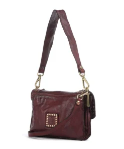 Schultertasche fein genarbtes Rindsleder bordeaux