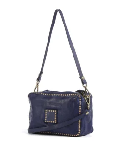 Schultertasche fein genarbtes Kalbsleder dunkelblau