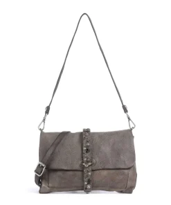 Schultertasche fein genarbtes Rindsleder stein