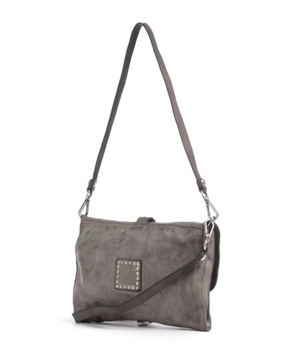 Schultertasche fein genarbtes Rindsleder stein