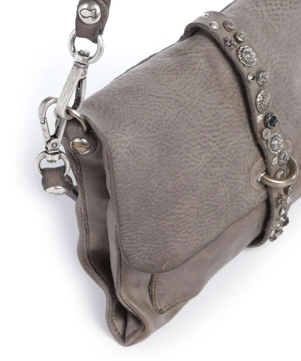 Schultertasche fein genarbtes Rindsleder stein