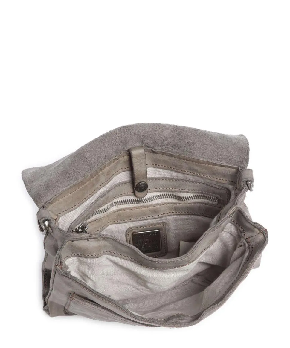 Schultertasche fein genarbtes Rindsleder stein