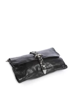 Schultertasche fein genarbtes Rindsleder schwarz