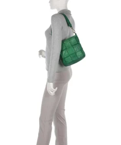 Schultertasche fein genarbtes Rindsleder grün