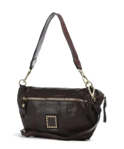 Schultertasche fein genarbtes Rindsleder dunkelbraun