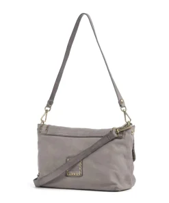 Schultertasche fein genarbtes Rindsleder grau