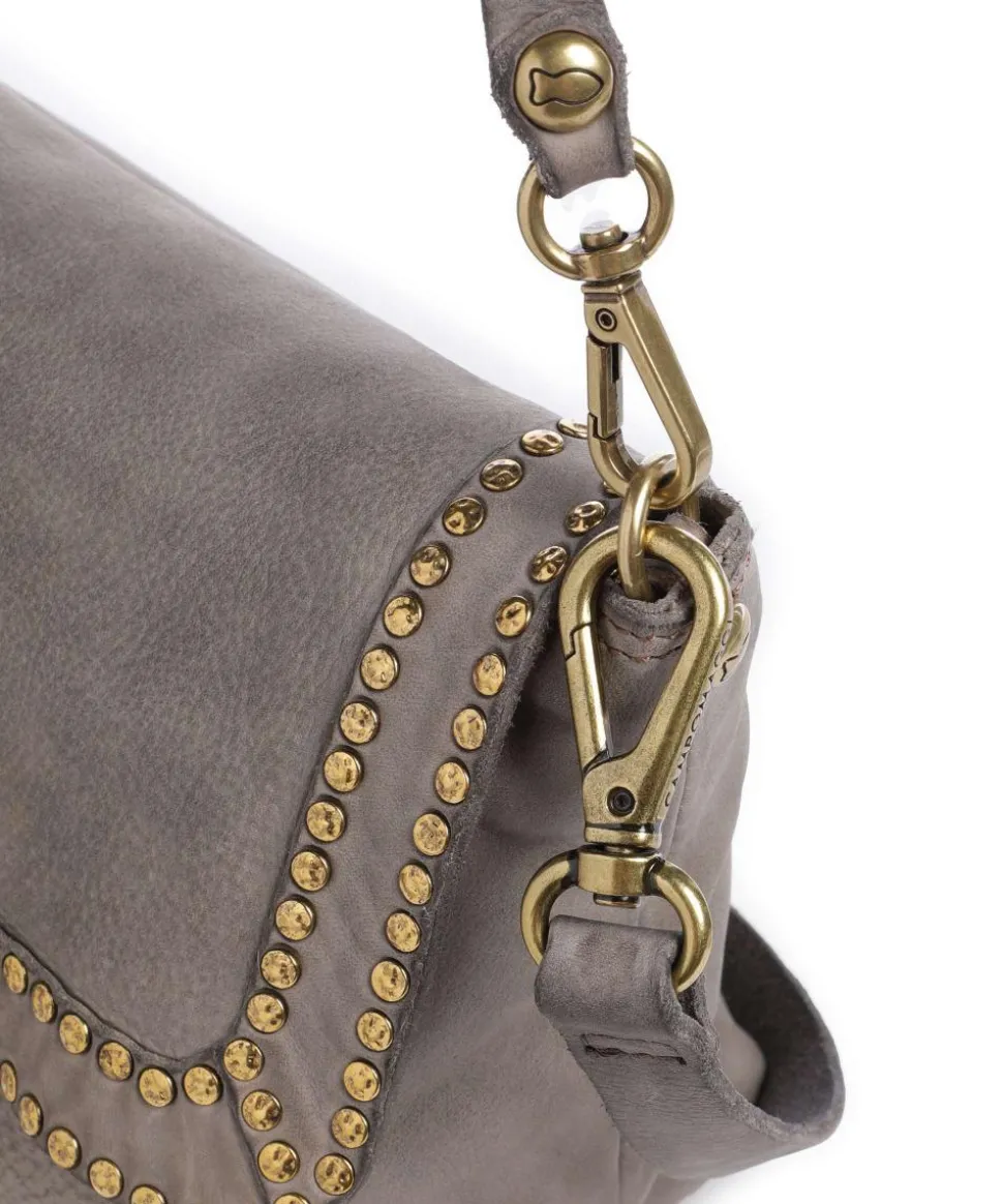 Schultertasche fein genarbtes Rindsleder grau