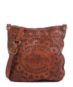 Schultertasche fein genarbtes Rindsleder cognac