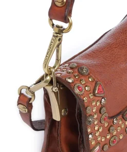 Schultertasche fein genarbtes Rindsleder cognac